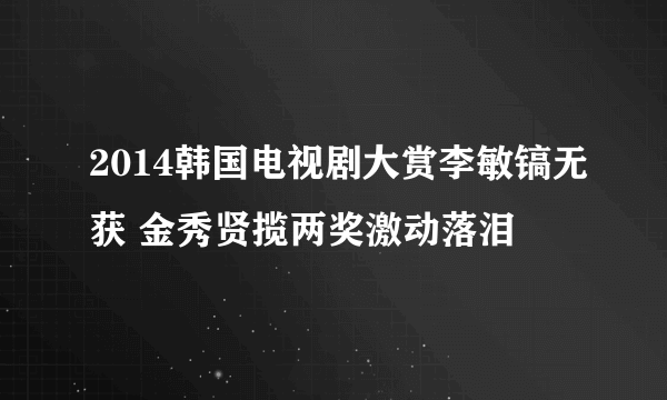 2014韩国电视剧大赏李敏镐无获 金秀贤揽两奖激动落泪