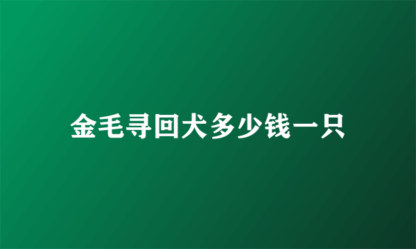 金毛寻回犬多少钱一只