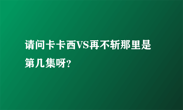 请问卡卡西VS再不斩那里是第几集呀？