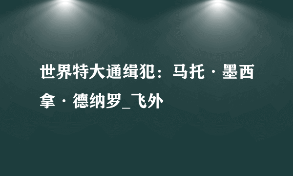 世界特大通缉犯：马托·墨西拿·德纳罗_飞外