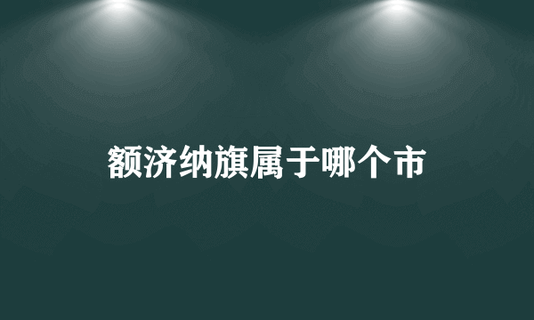 额济纳旗属于哪个市