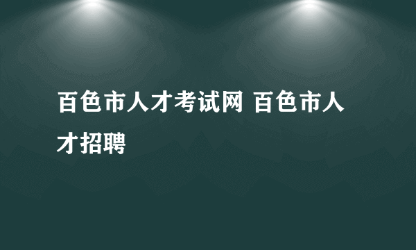 百色市人才考试网 百色市人才招聘