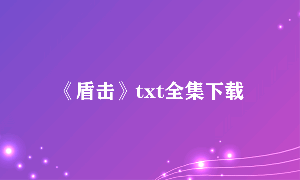 《盾击》txt全集下载