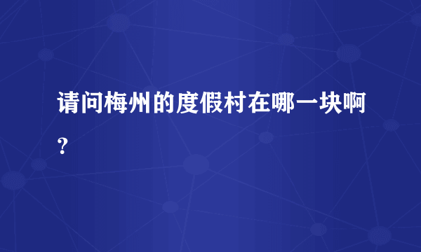 请问梅州的度假村在哪一块啊？