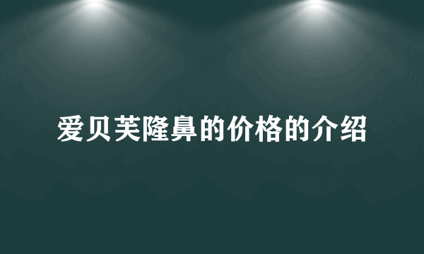 爱贝芙隆鼻的价格的介绍