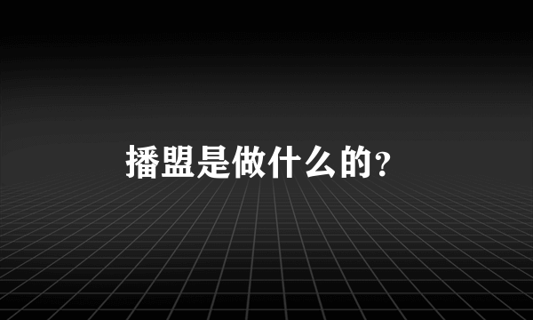 播盟是做什么的？