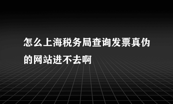 怎么上海税务局查询发票真伪的网站进不去啊