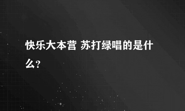 快乐大本营 苏打绿唱的是什么？