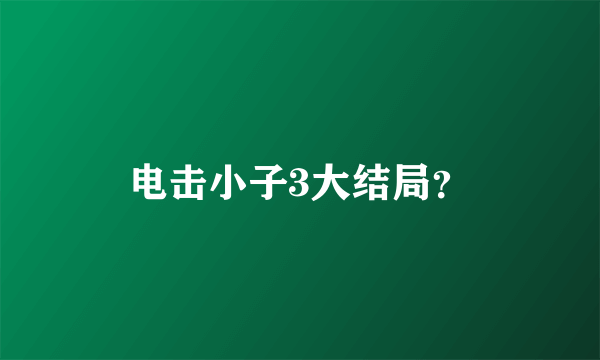 电击小子3大结局？