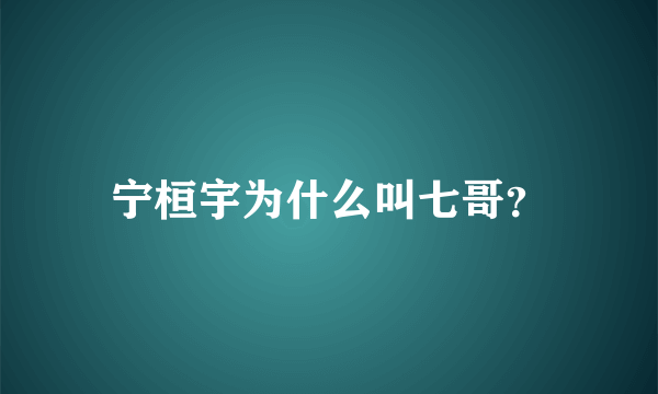 宁桓宇为什么叫七哥？