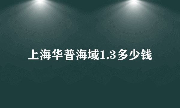 上海华普海域1.3多少钱