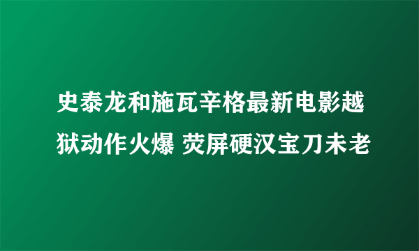 史泰龙和施瓦辛格最新电影越狱动作火爆 荧屏硬汉宝刀未老