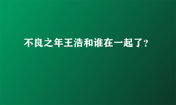 不良之年王浩和谁在一起了？