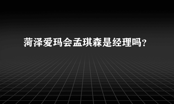 菏泽爱玛会孟琪森是经理吗？