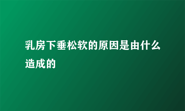 乳房下垂松软的原因是由什么造成的