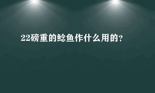 22磅重的鲶鱼作什么用的？