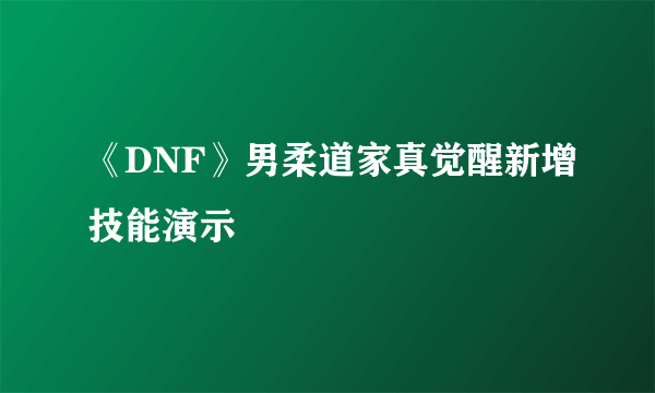 《DNF》男柔道家真觉醒新增技能演示