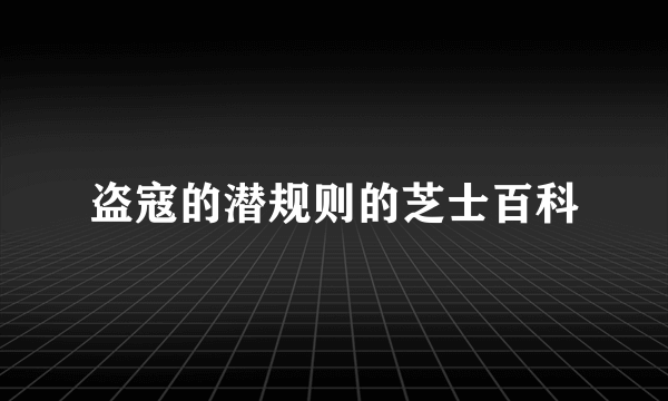 盗寇的潜规则的芝士百科