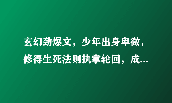 玄幻劲爆文，少年出身卑微，修得生死法则执掌轮回，成就一代大帝