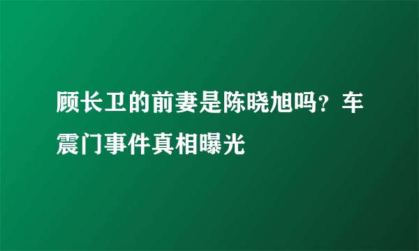 顾长卫的前妻是陈晓旭吗？车震门事件真相曝光