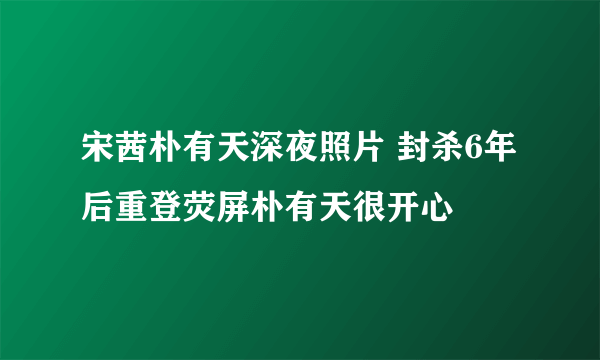 宋茜朴有天深夜照片 封杀6年后重登荧屏朴有天很开心