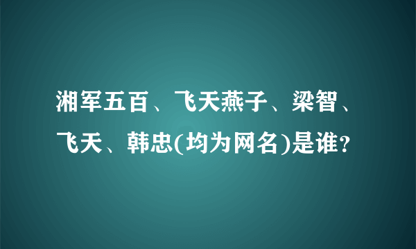 湘军五百、飞天燕子、梁智、飞天、韩忠(均为网名)是谁？