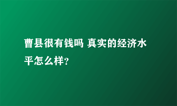 曹县很有钱吗 真实的经济水平怎么样？