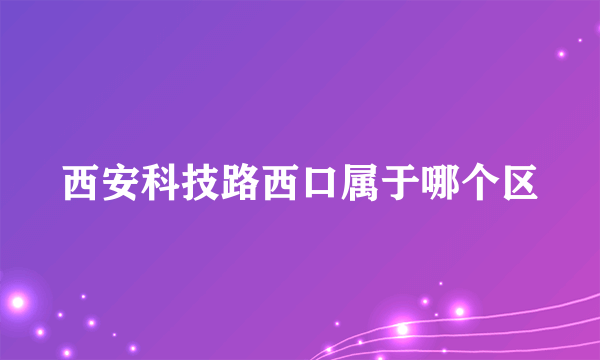 西安科技路西口属于哪个区