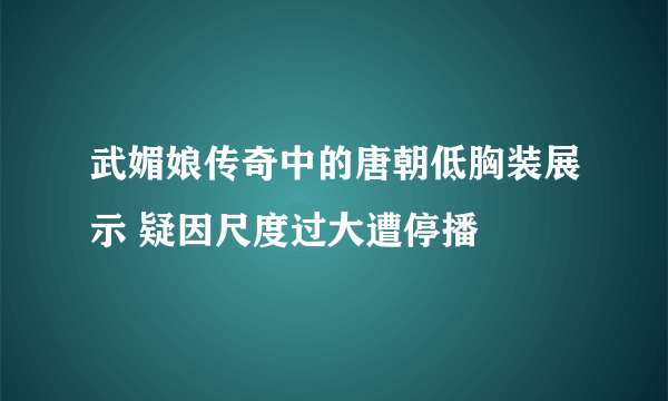 武媚娘传奇中的唐朝低胸装展示 疑因尺度过大遭停播