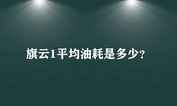 旗云1平均油耗是多少？