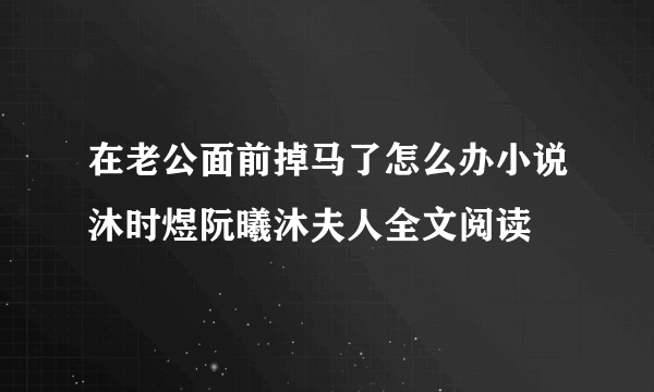 在老公面前掉马了怎么办小说沐时煜阮曦沐夫人全文阅读