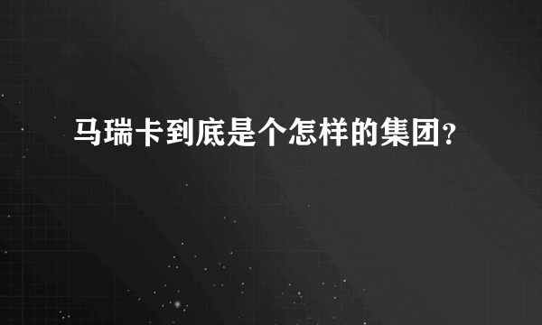 马瑞卡到底是个怎样的集团？