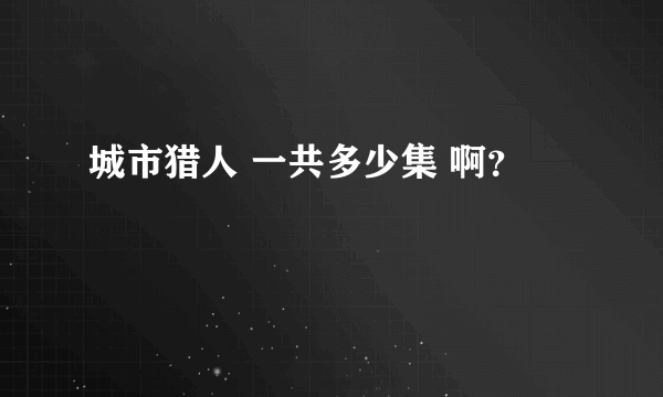 城市猎人 一共多少集 啊？