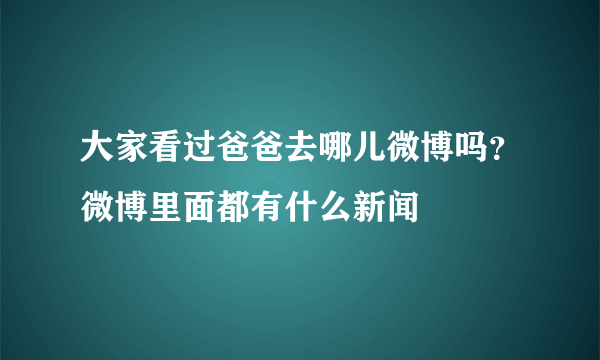 大家看过爸爸去哪儿微博吗？微博里面都有什么新闻