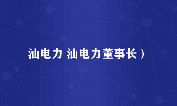 汕电力 汕电力董事长）