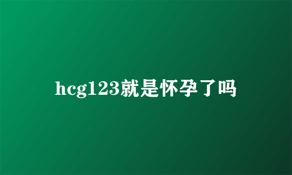 hcg123就是怀孕了吗