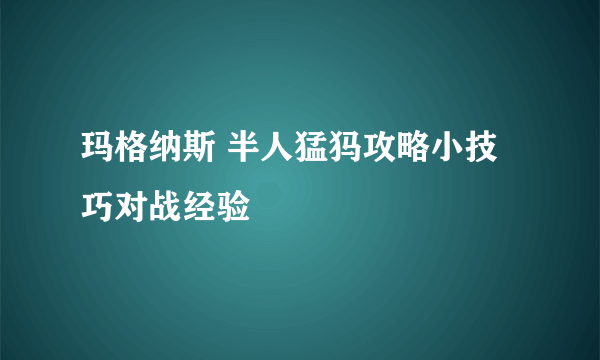 玛格纳斯 半人猛犸攻略小技巧对战经验