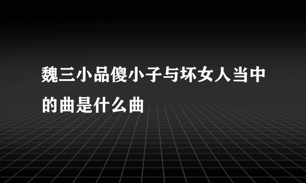 魏三小品傻小子与坏女人当中的曲是什么曲