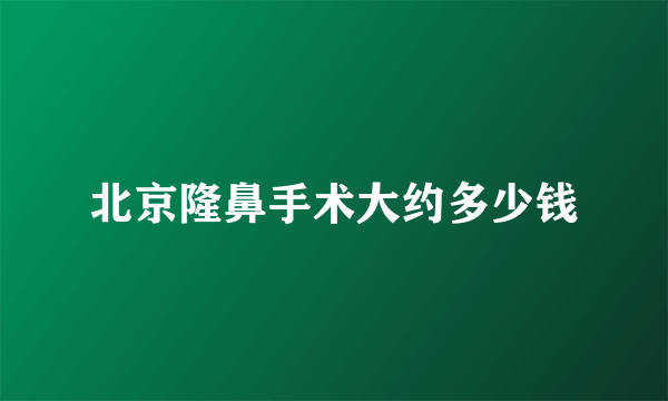 北京隆鼻手术大约多少钱