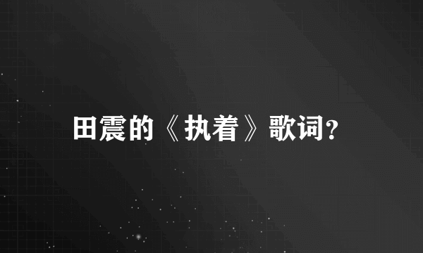 田震的《执着》歌词？