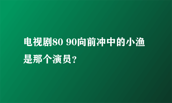 电视剧80 90向前冲中的小渔是那个演员？