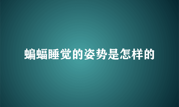 蝙蝠睡觉的姿势是怎样的