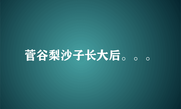 菅谷梨沙子长大后。。。