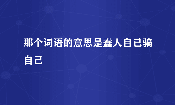 那个词语的意思是蠢人自己骗自己