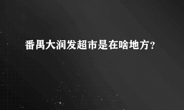 番禺大润发超市是在啥地方？