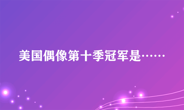 美国偶像第十季冠军是……