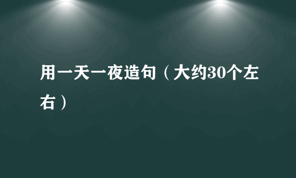 用一天一夜造句（大约30个左右）