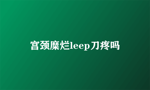 宫颈糜烂leep刀疼吗