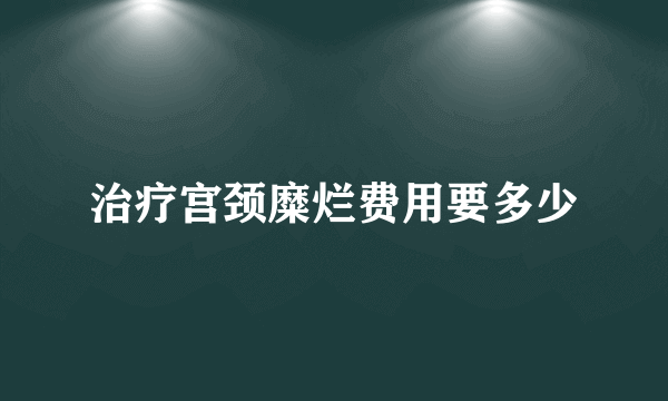 治疗宫颈糜烂费用要多少