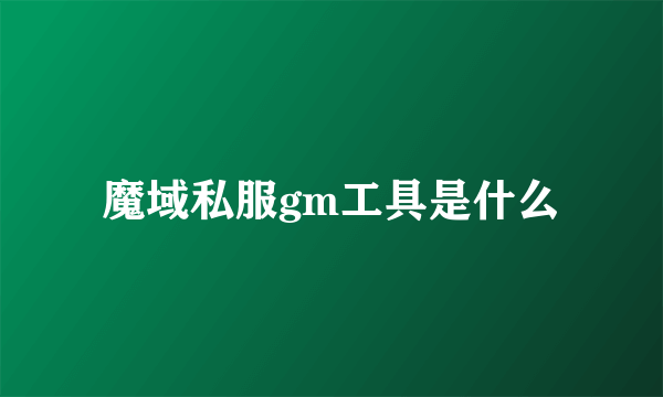 魔域私服gm工具是什么